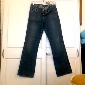 Easy Rider Lucky Brand embroider jeans,ladies size 4/27, med.wash, strt/bootcut
